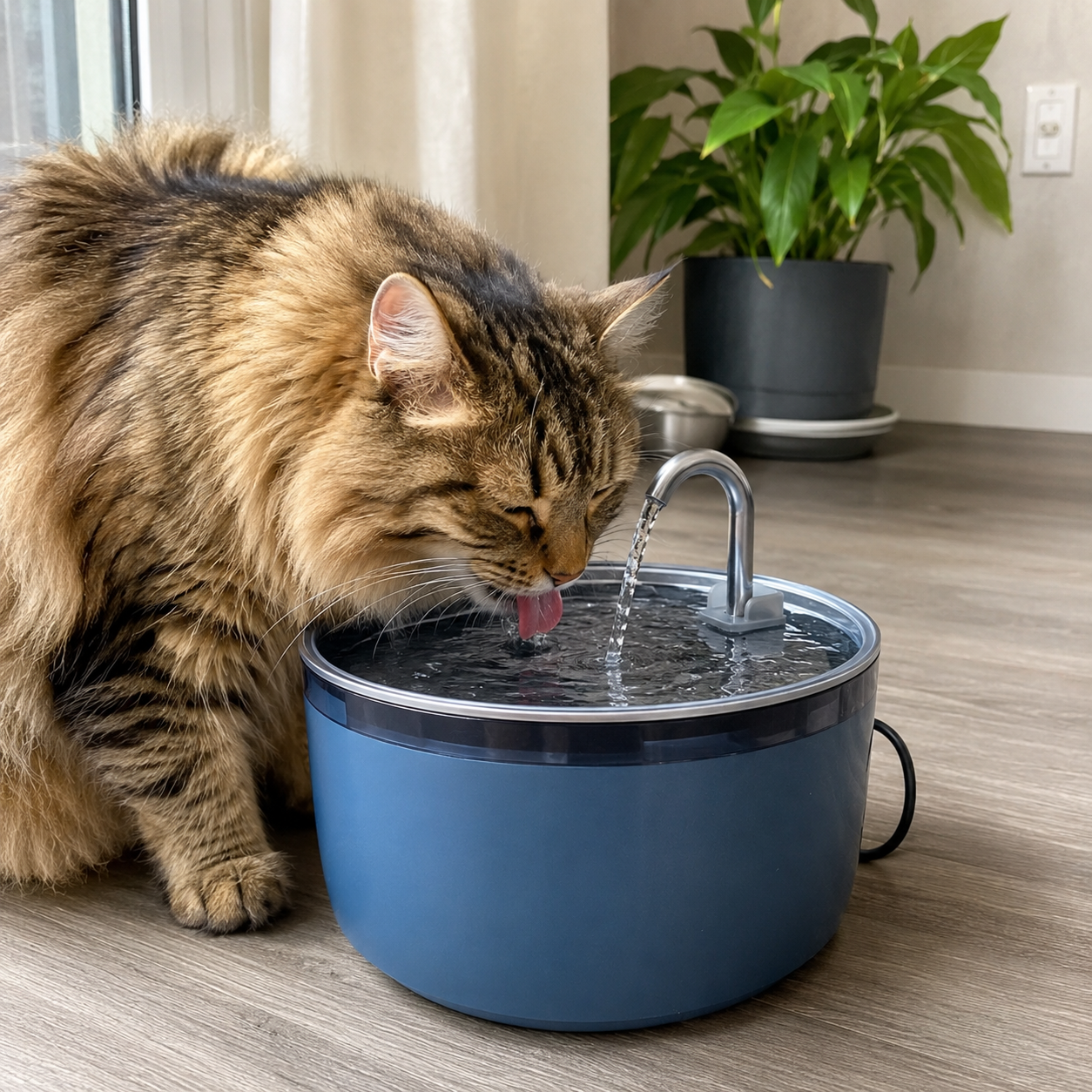 3.2L Large Capacity Dual Flow Modes Automatic Water Feeder Fountain For Cats