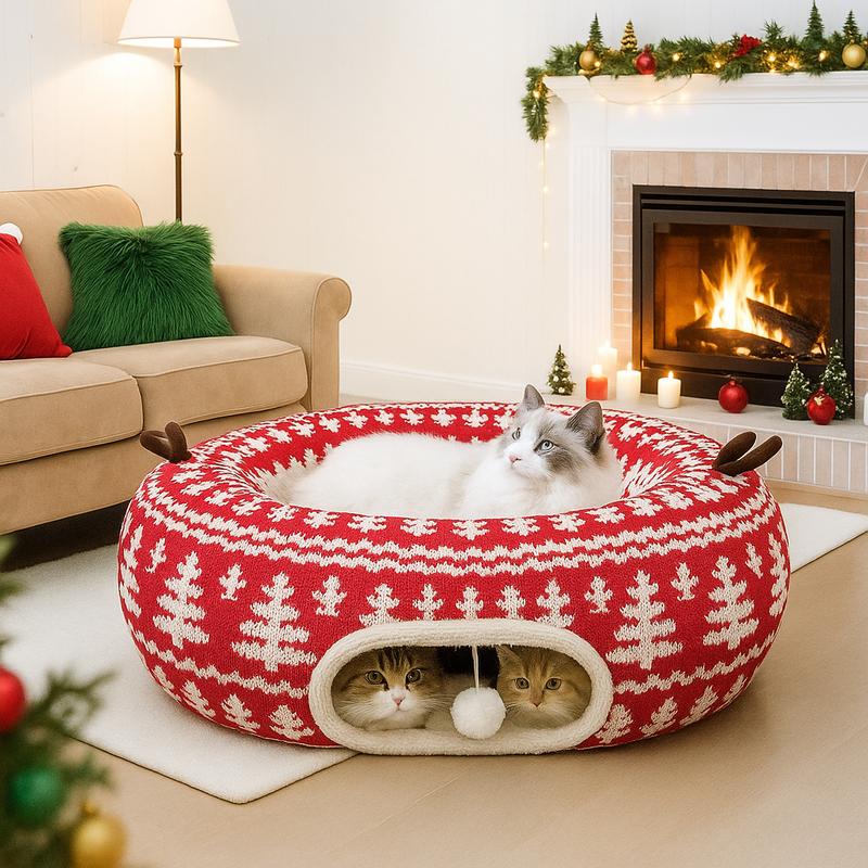 Cozy Cave Bed With Washable Cushion For Cats And Dogs