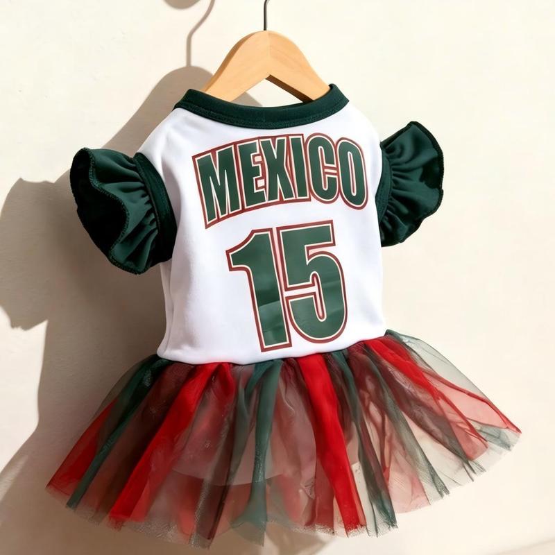 Mexico Team Soccer Fans Skirt Outfit For Pets