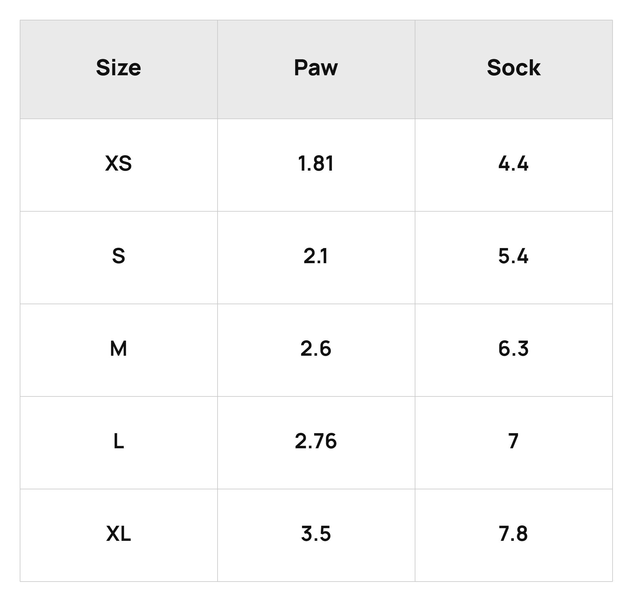 Size Chart