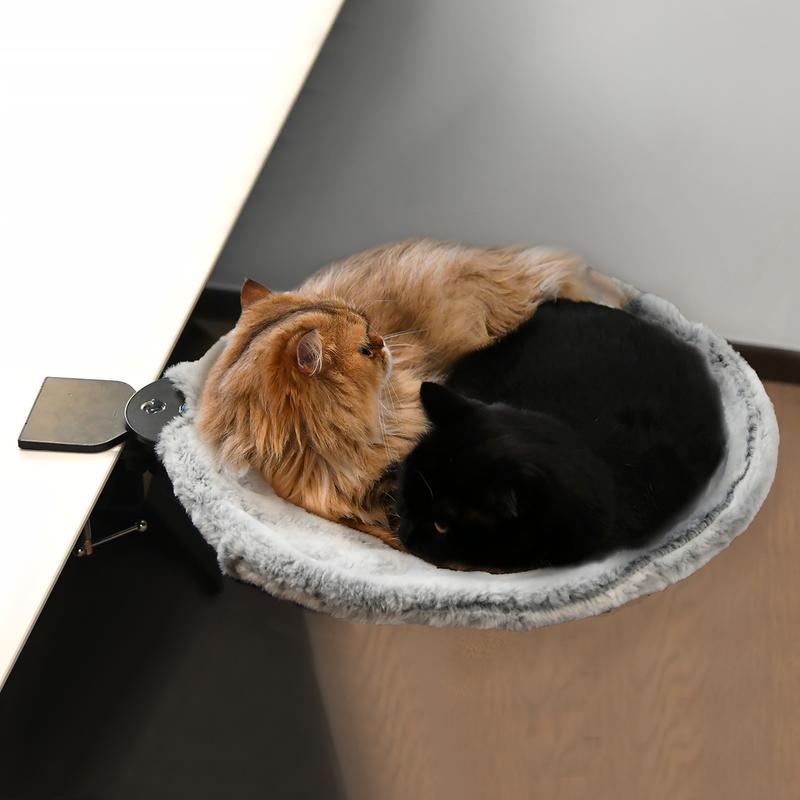Detachable Washable Plush Cat Bed For Desk And Windowsill