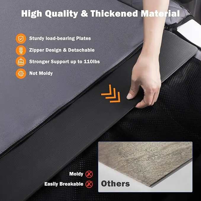 Car Backseat Non Slip Dirt Resistant Waterproof Cover With Storage Pockets For Pets