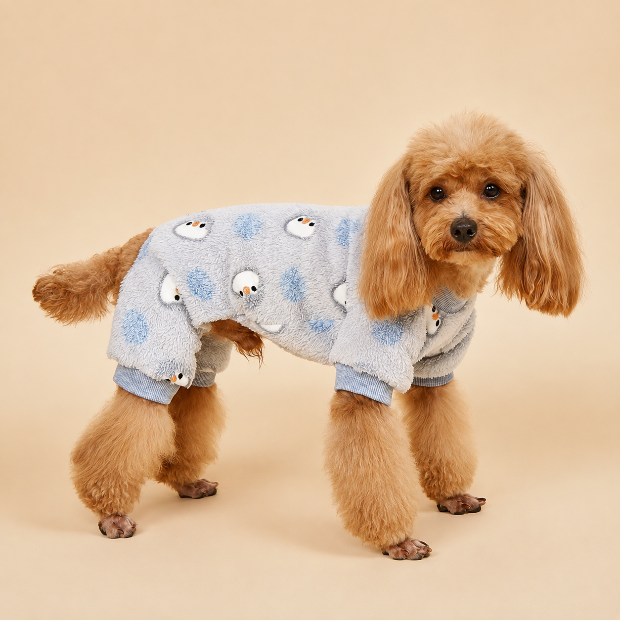 Cartoon Animal Print Dog Jumpsuit For Autumn Winter Pet Wear