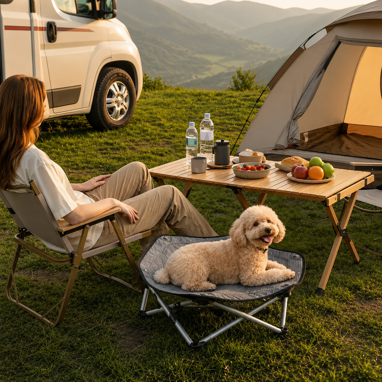Foldable Mesh Outdoor Portable Dog Bed