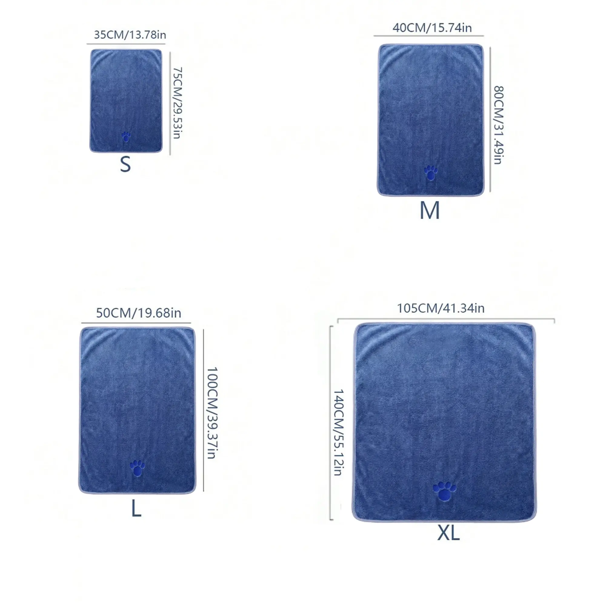 Super-Absorbent Quick-Dry Microfiber Pet Bathing Cloth for Dogs and Cats, Embroidered Paw Design Pet Towel, Ideal for Grooming #GLOBAL PICKS
