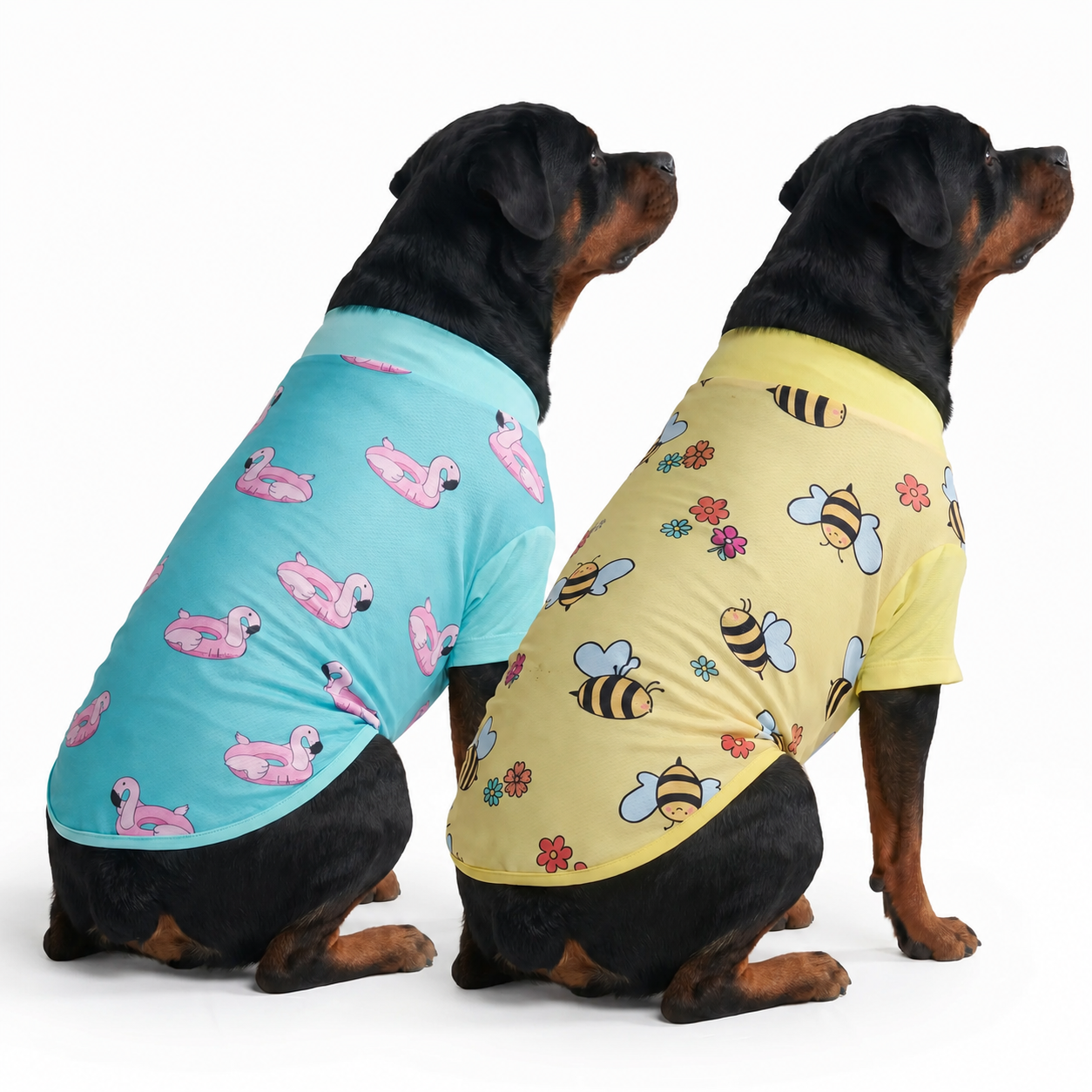 Set Of 2 Sunblock Quick Dry Soft Stretchy Lightweight T Shirts For Dogs