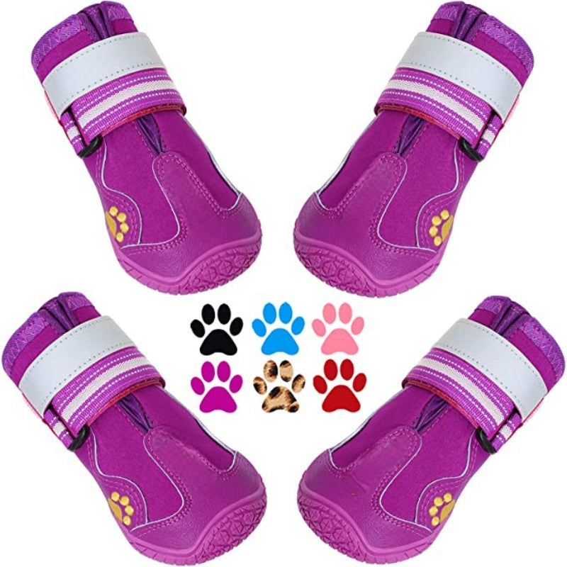Dog Shoes For Large Dogs For Winter Snowy Day Anti Slip Sole-Paw Print Pad
