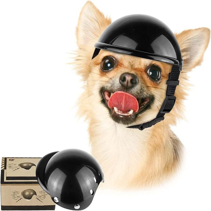 Pet Helmet Dog Hard Hat Small Dogs Motorcycle Helmet Bike Cat Hat Outdoor Riding Puppy Cap-Paw Print Pad