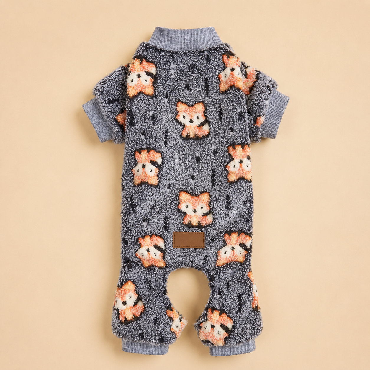 Cartoon Animal Print Dog Jumpsuit For Autumn Winter Pet Wear