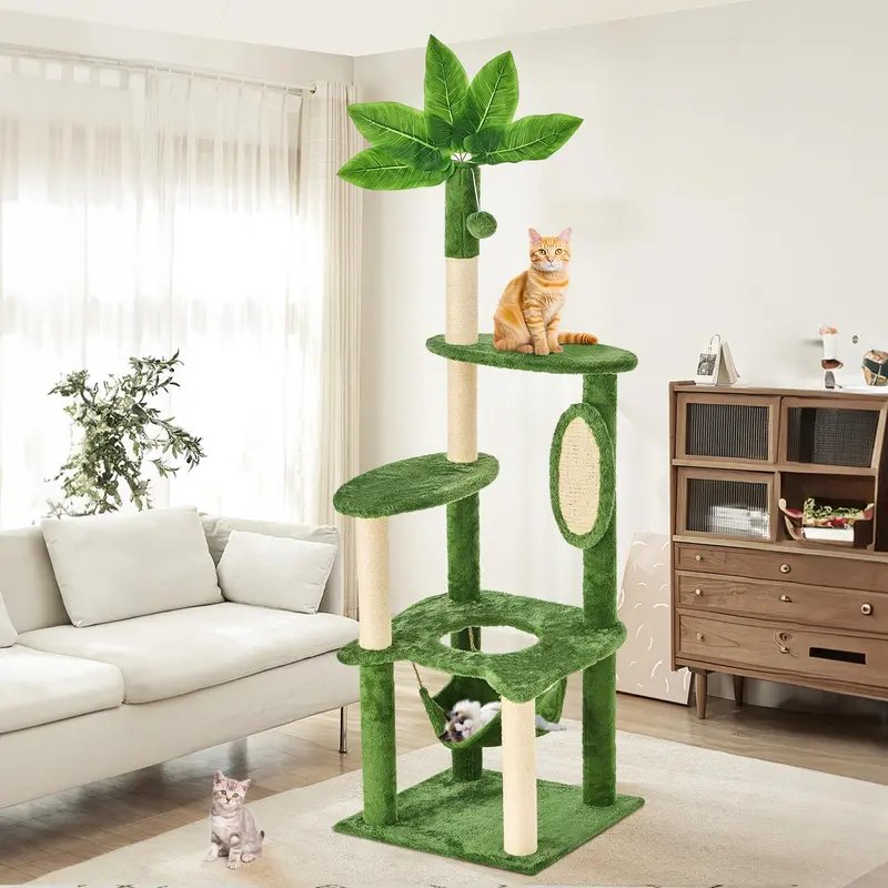 Cozy Indoor Plush Condo Cat Tower For Cats