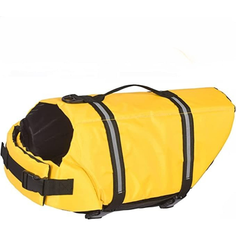 Dog Life Jacket With Adjustable Lifesaver And High Buoyancy Swimsuit-Paw Print Pad