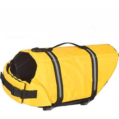 Dog Life Jacket With Adjustable Lifesaver And High Buoyancy Swimsuit-Paw Print Pad