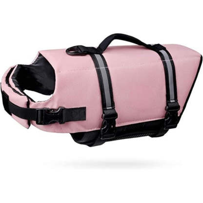 Ripstop Dog Life Vest, Reflective Adjustable Life Jacket For Dogs-Paw Print Pad