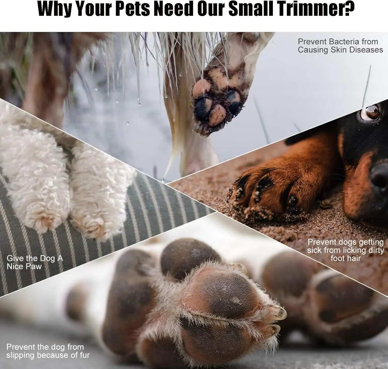 New Pet Trimmer for dogs and cats,Waterproof Rechargeable Pet Shaver with LED Light, Multifunctional Pet Hair Clippers for Paws Eyes Ears Face Rump,dog stuff,cat paw trimmer,Rechargeable Low Noise Pet Trimmer