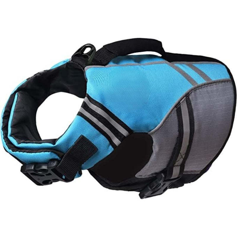 New Sports Style Ripstop Dog Life Jacket With Superior Buoyancy & Rescue Handle, Bright Yellow, M-Paw Print Pad