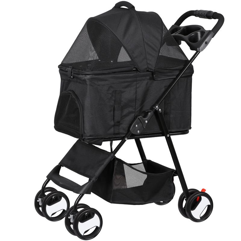 3 in 1 Foldable Fabric Stroller With Detachable Carrier For Pets