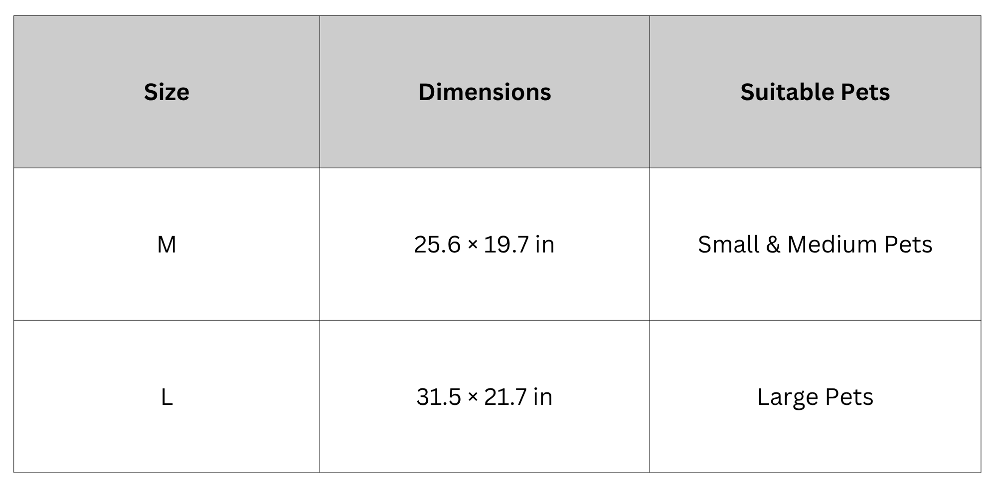 Size Chart