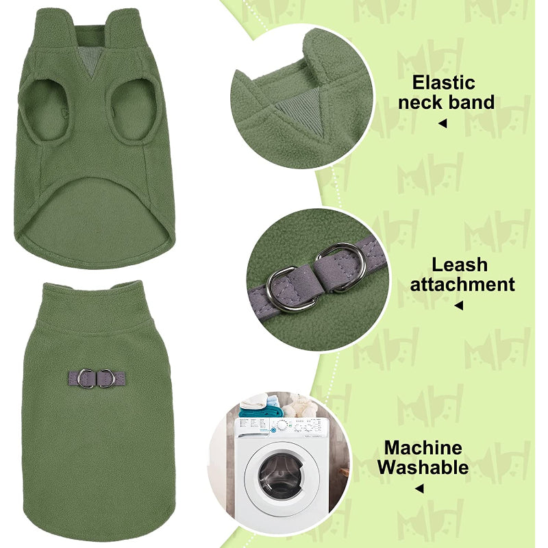 Dog Fleece Vest Sweater Winter Jacket For Dogs-Paw Print Pad