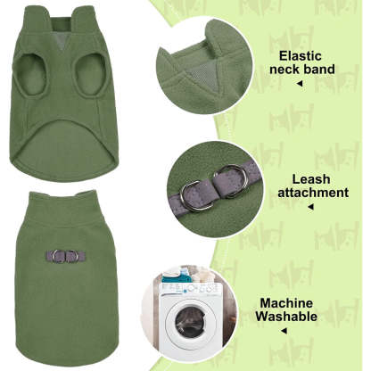 Dog Fleece Vest Sweater Winter Jacket For Dogs-Paw Print Pad