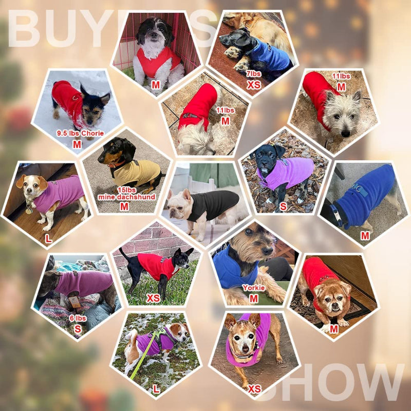 Dog Fleece Vest Sweater Winter Jacket For Dogs-Paw Print Pad