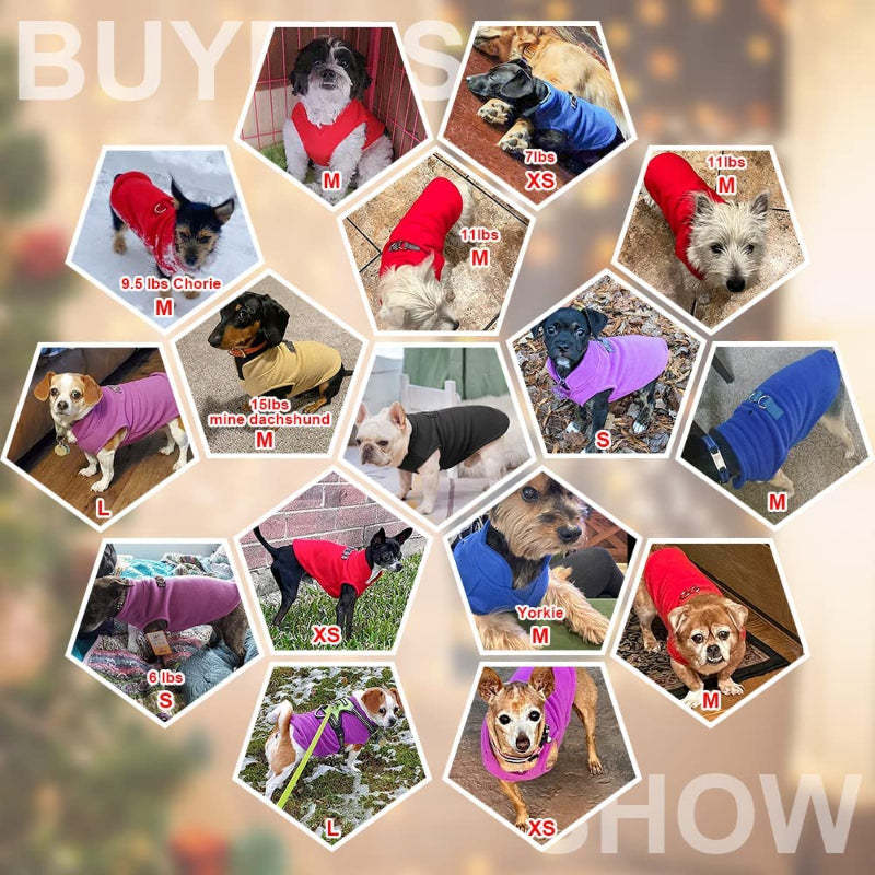 Dog Fleece Vest Sweater Winter Jacket For Dogs-Paw Print Pad