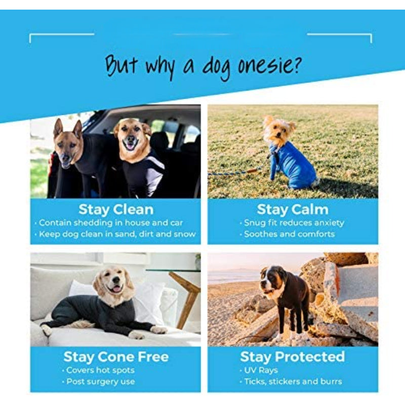 Bodysuit For Dogs Onesize Shedding Shirt-Paw Print Pad