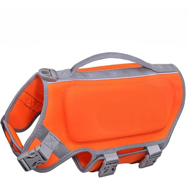 Dog Life Jacket, Skin-Friendly Neoprene Puppy Dog Life Jacket With Superior Buoyancy And Rescue Handle, Pink, Extra Small-Paw Print Pad