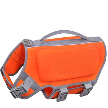 Dog Life Jacket, Skin-Friendly Neoprene Puppy Dog Life Jacket With Superior Buoyancy And Rescue Handle, Pink, Extra Small-Paw Print Pad