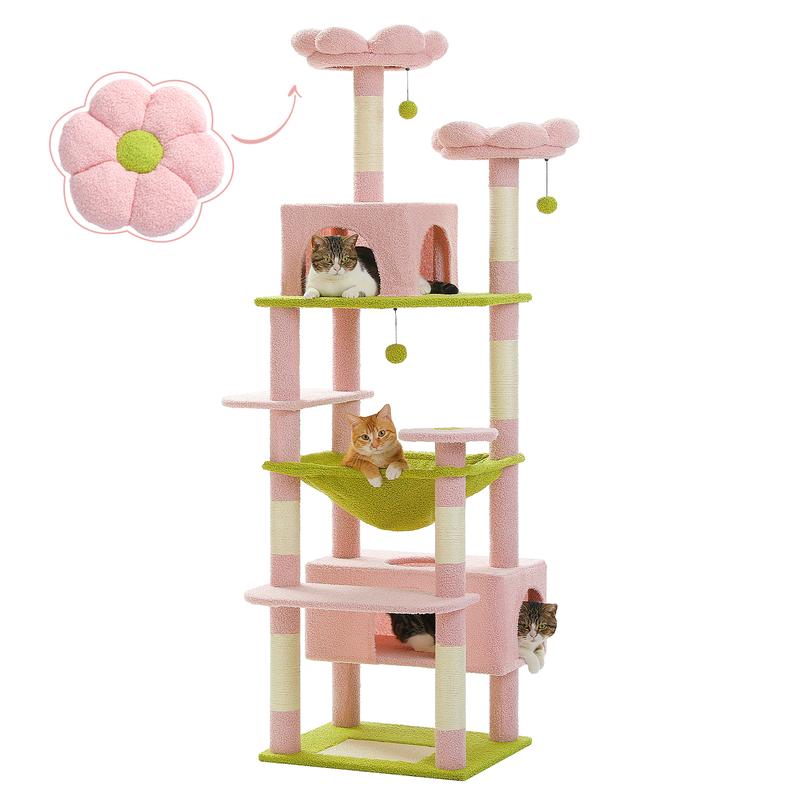 72 Inch Flower Cactus Cat Tree Tower