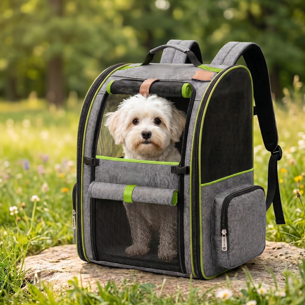 Expandable Pet Carrier Backpack With Sun Shade For Cats And Dogs