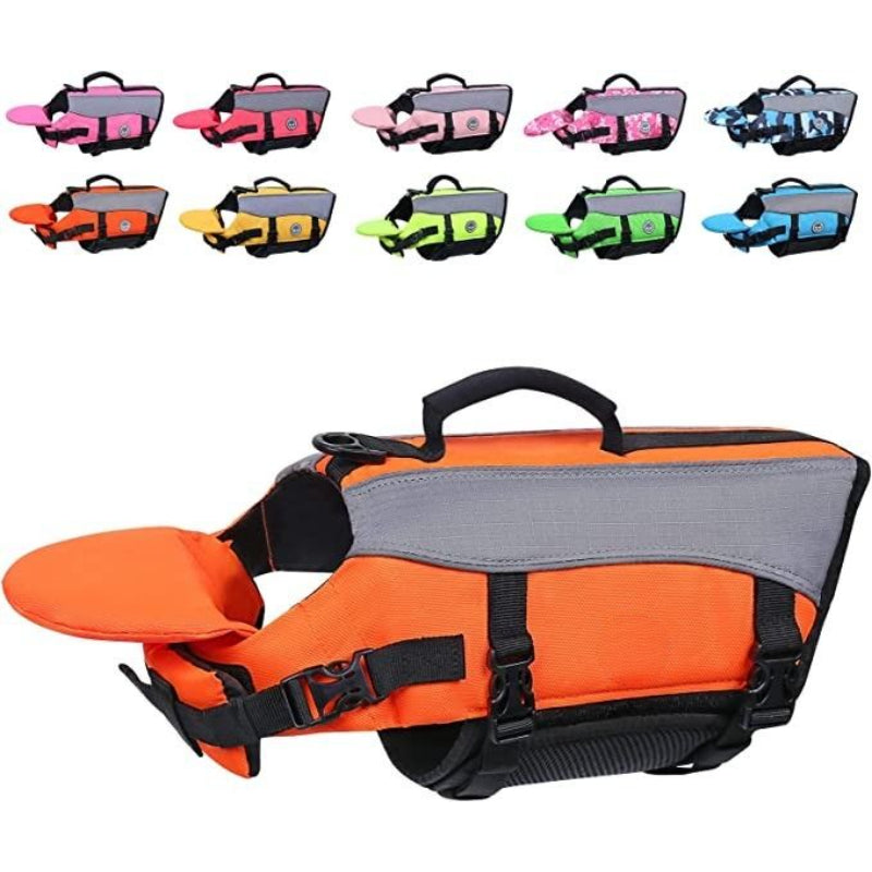 Dog Life Jackets With Extra Padding Pet Safety Vest For Dogs Lifesaver Preserver, Yellow, X-small-Paw Print Pad