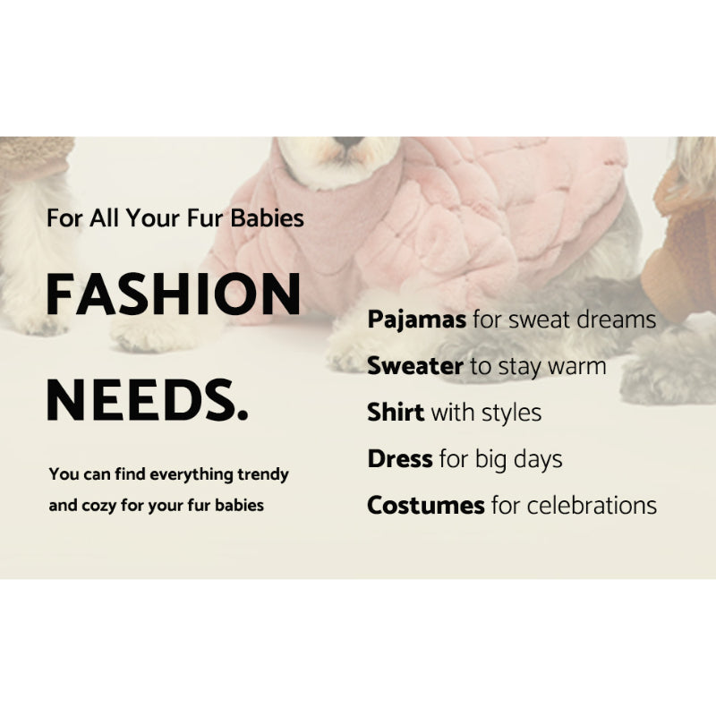 Dog Costume Lightweight Velvet Pajamas, Pet Clothes, Doggy Outfits Cat Jumpsuits-Paw Print Pad