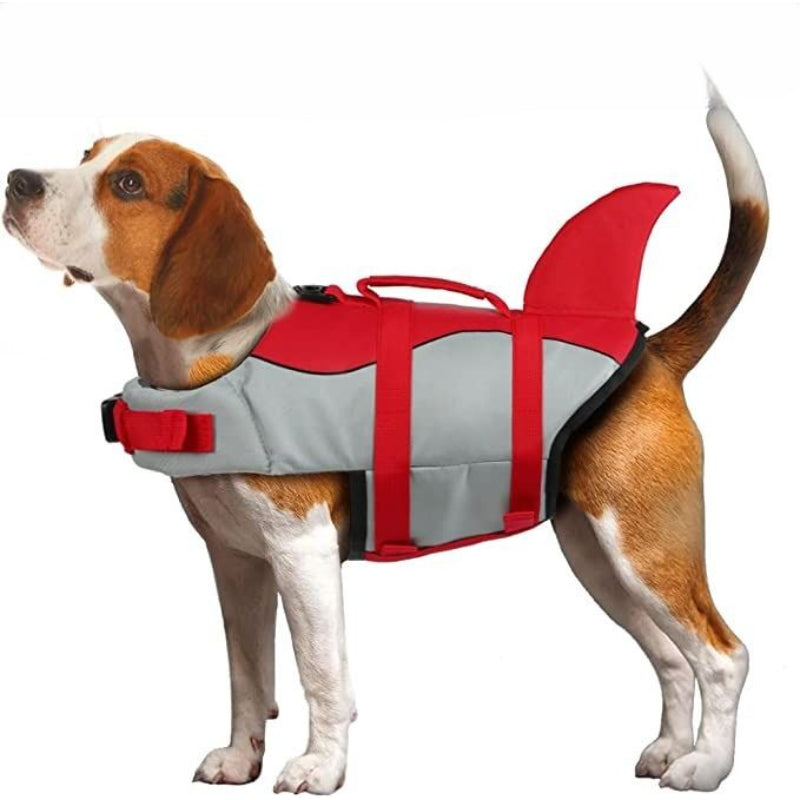 Dog Life Preserver For Swimming With High Buoyancy And Lift Handle-Paw Print Pad