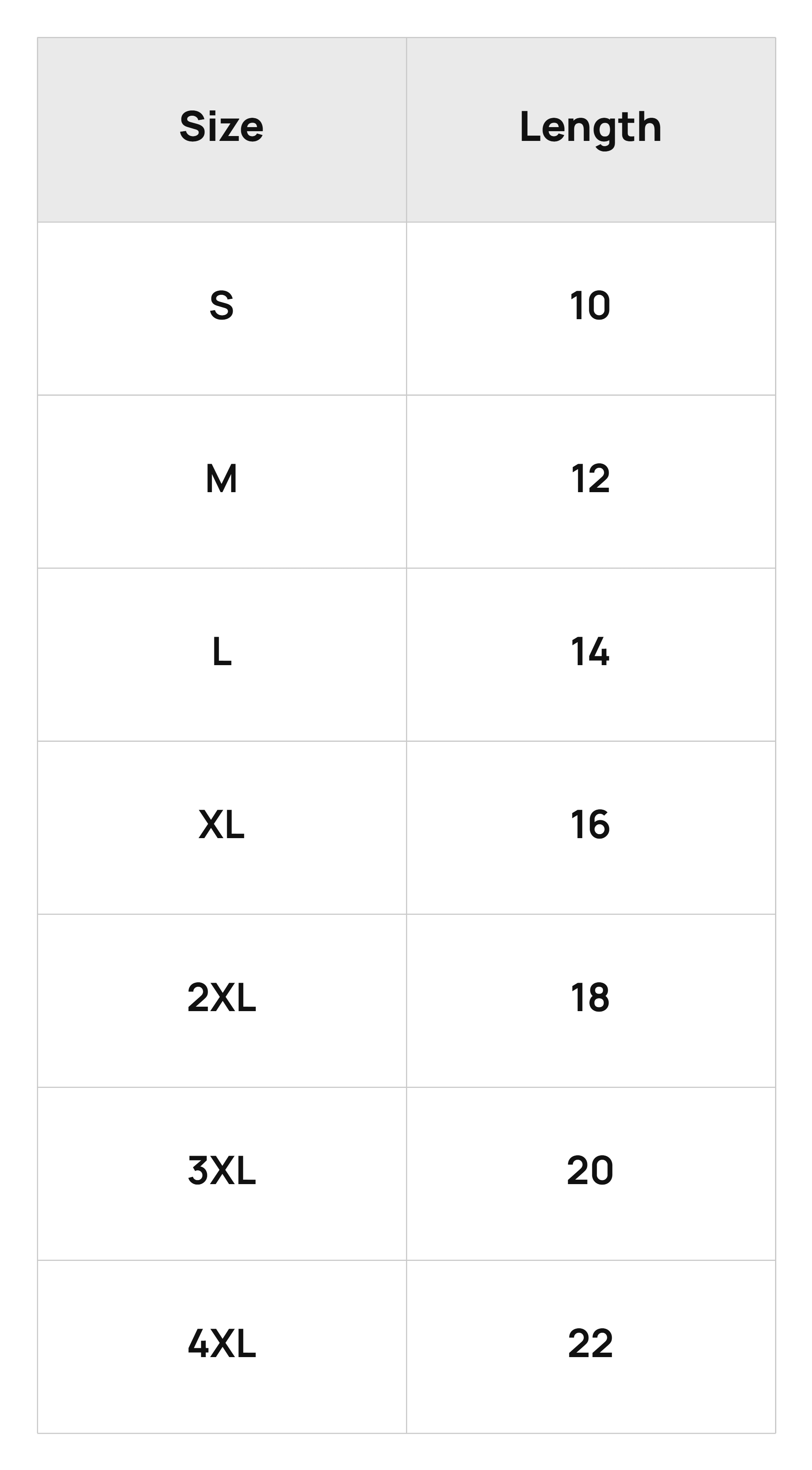 Size Chart