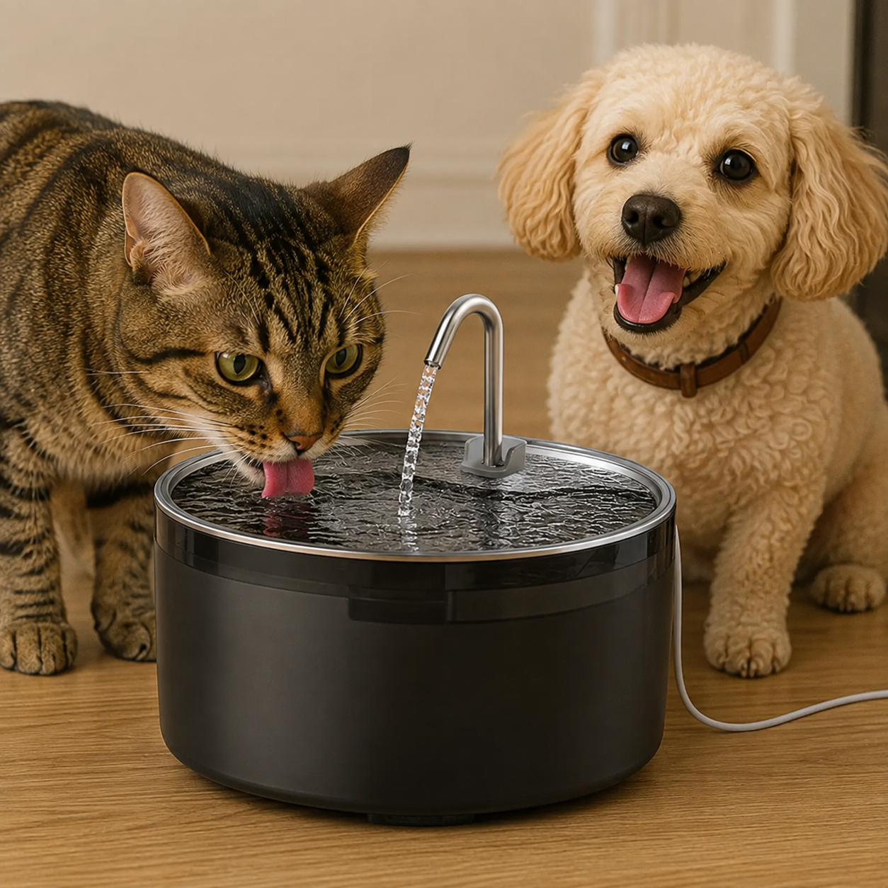 3.2L Large Capacity Dual Flow Modes Automatic Water Feeder Fountain For Cats