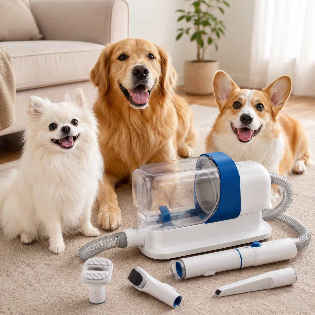 Multi Suction 2.3L Shedding Pet Grooming Kit