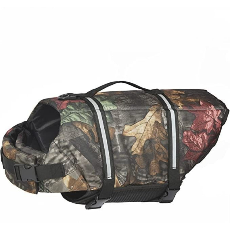 Dog Life Jacket With Adjustable Lifesaver And High Buoyancy Swimsuit-Paw Print Pad