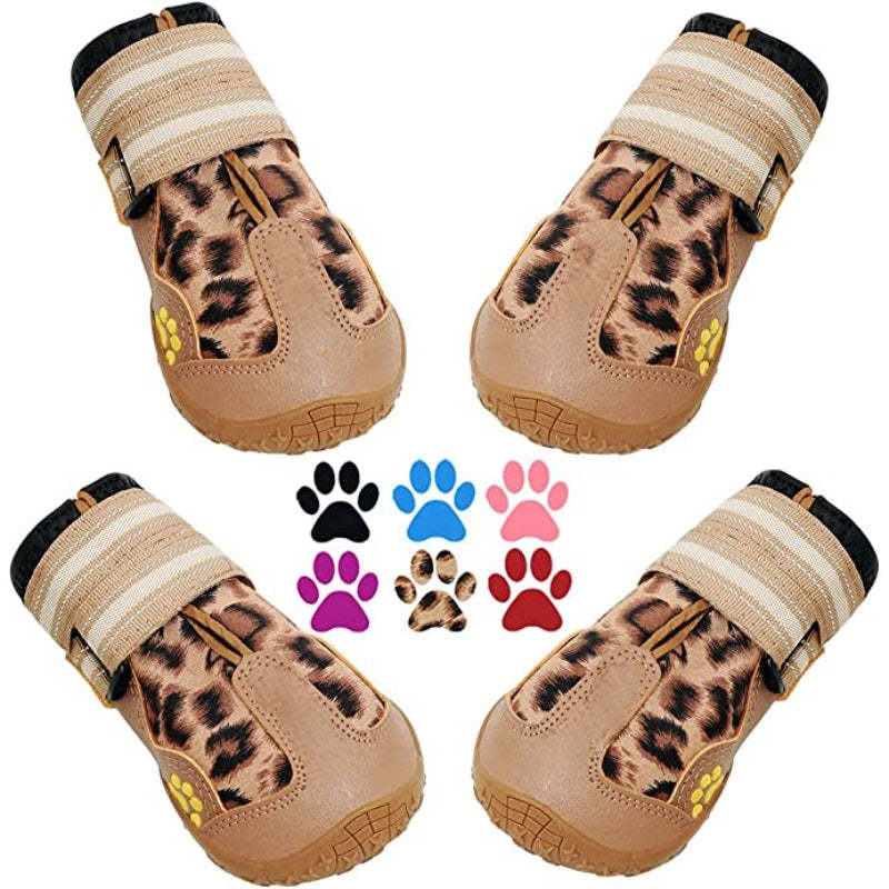 Dog Shoes For Large Dogs For Winter Snowy Day Anti Slip Sole-Paw Print Pad