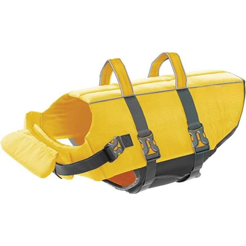 Splash Orange Dog Life Jacket, Small-Paw Print Pad