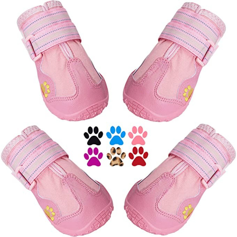 Dog Shoes For Large Dogs For Winter Snowy Day Anti Slip Sole-Paw Print Pad