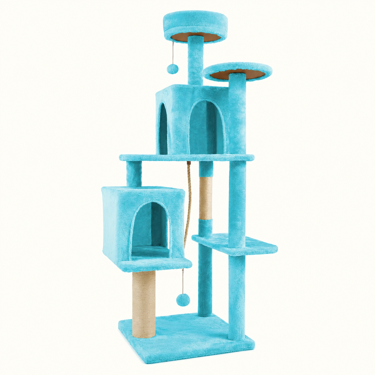 Cozy Indoor Plush Condo Cat Tower For Cats