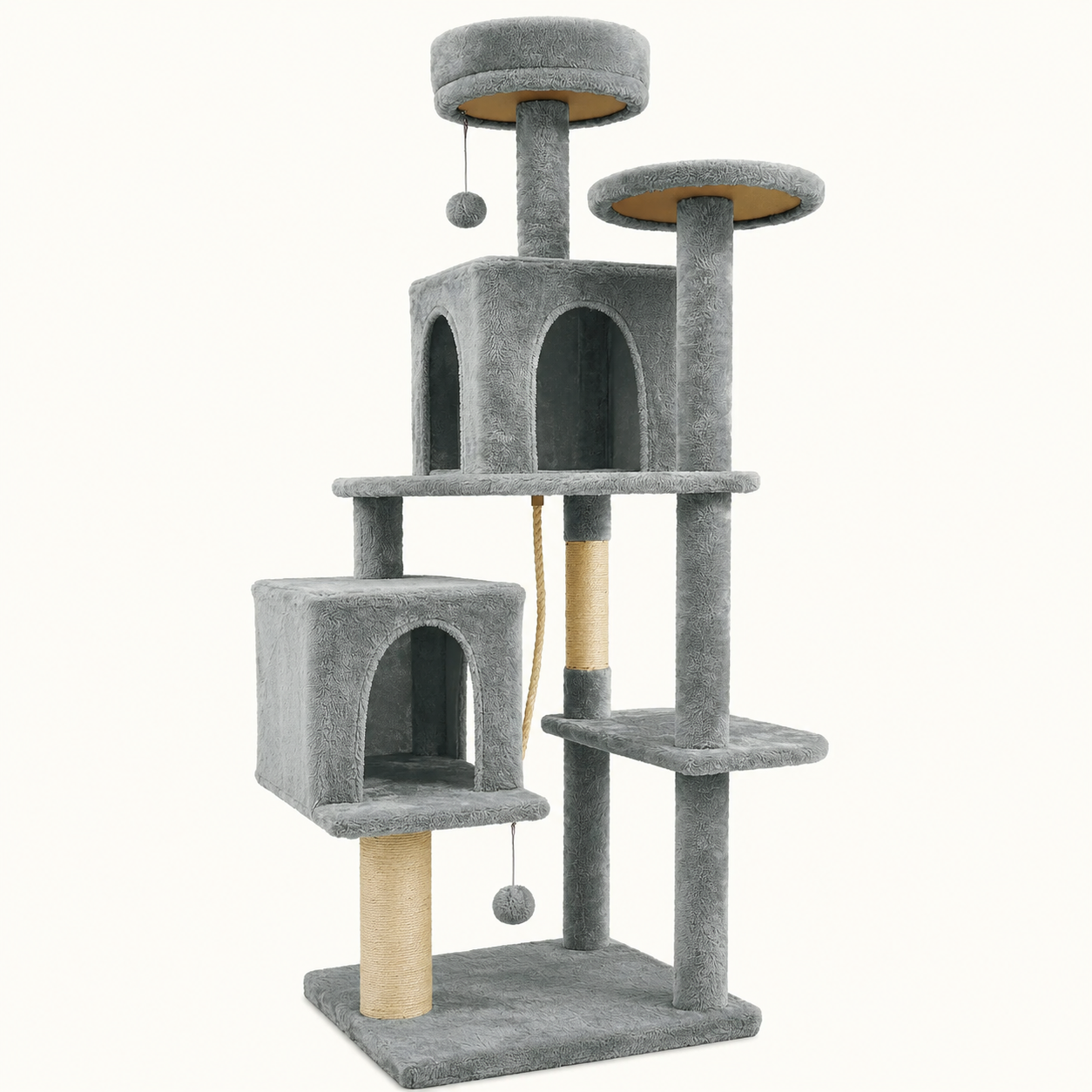 Cozy Indoor Plush Condo Cat Tower For Cats