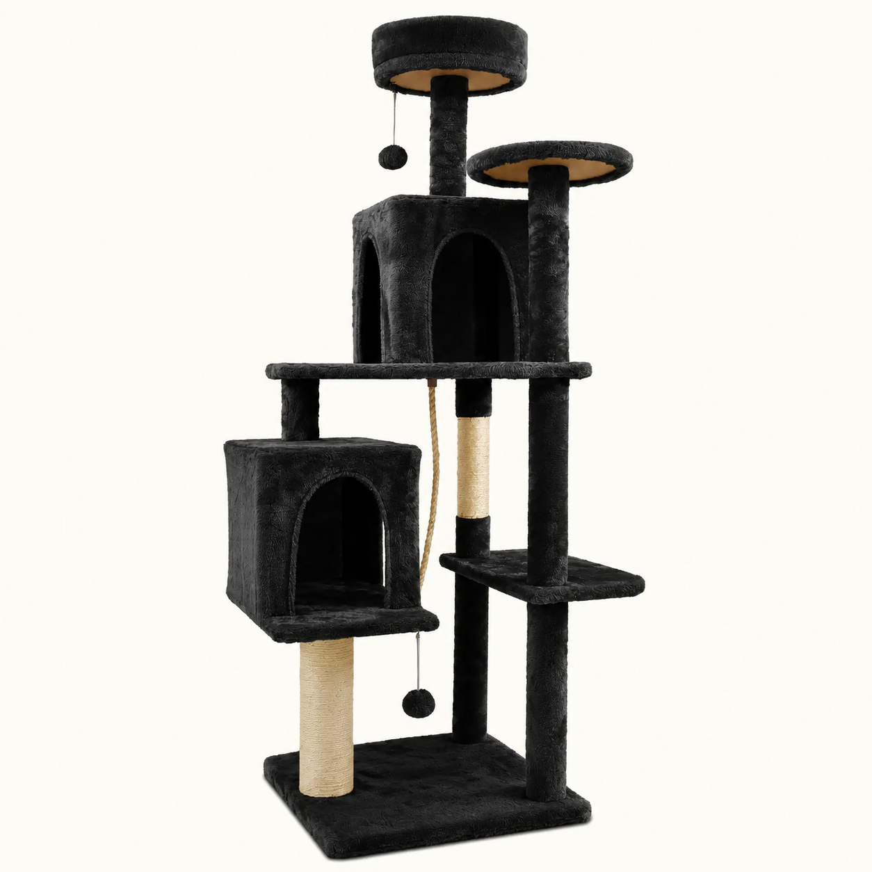 Cozy Indoor Plush Condo Cat Tower For Cats
