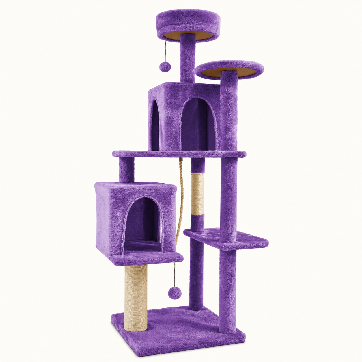Cozy Indoor Plush Condo Cat Tower For Cats