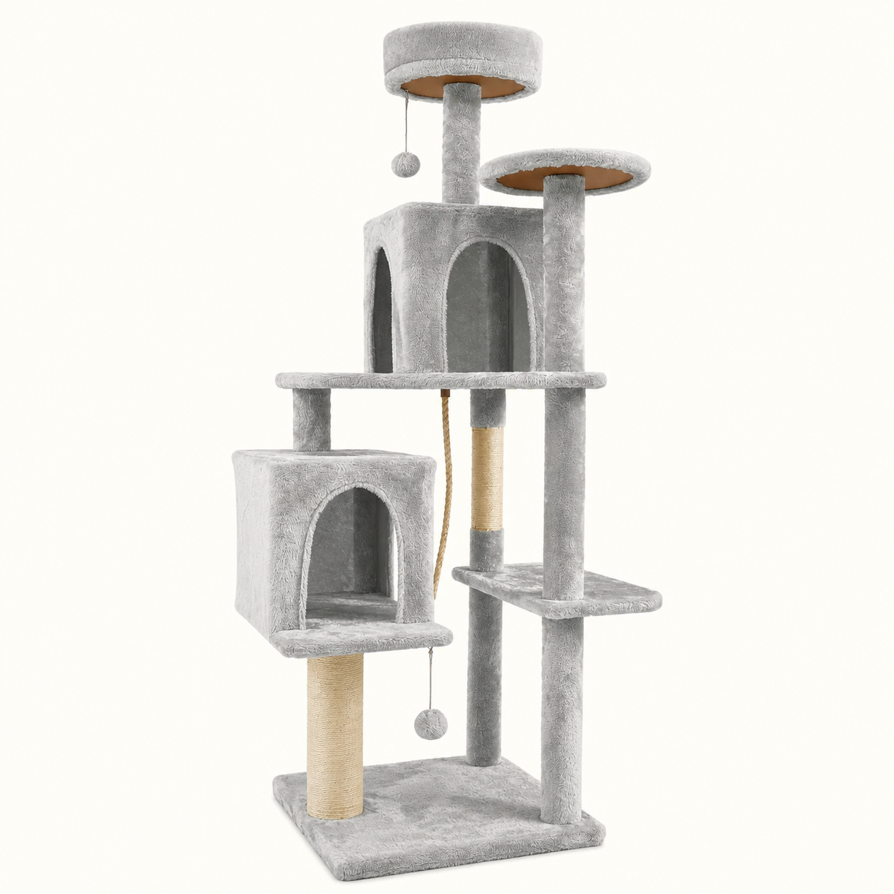 Cozy Indoor Plush Condo Cat Tower For Cats