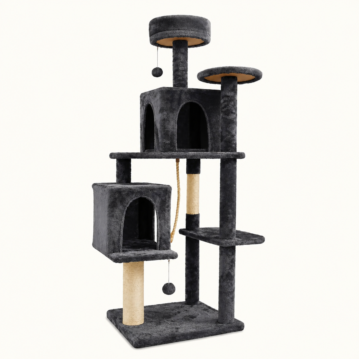 Cozy Indoor Plush Condo Cat Tower For Cats