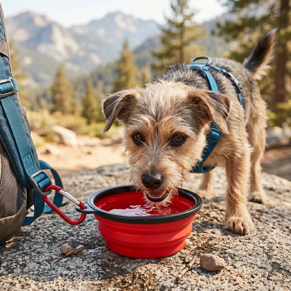 Portable Outdoor Silicone Pet Bowl