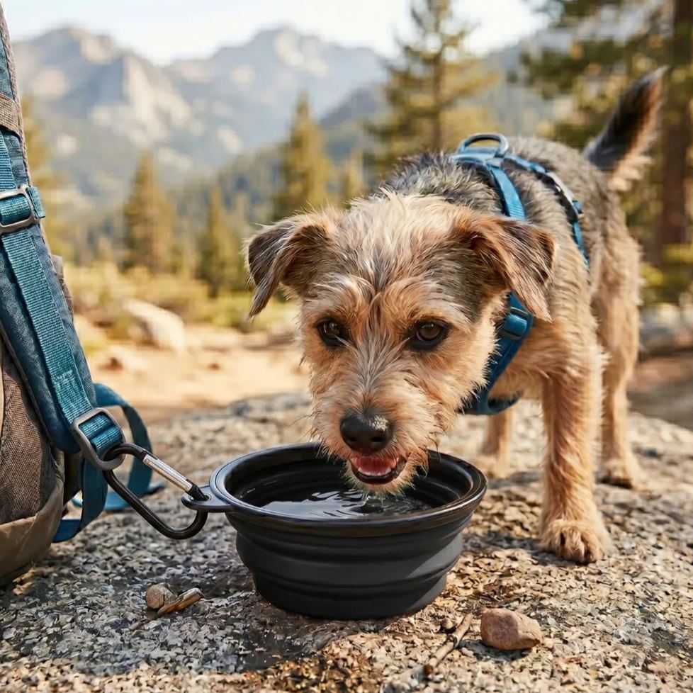 Portable Outdoor Silicone Pet Bowl