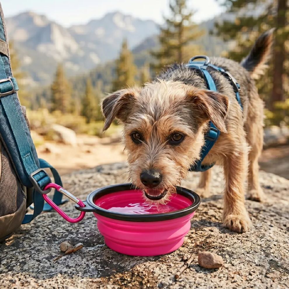 Portable Outdoor Silicone Pet Bowl
