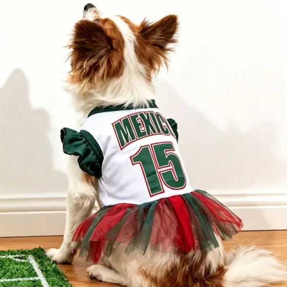 Mexico Team Soccer Fans Skirt Outfit For Pets
